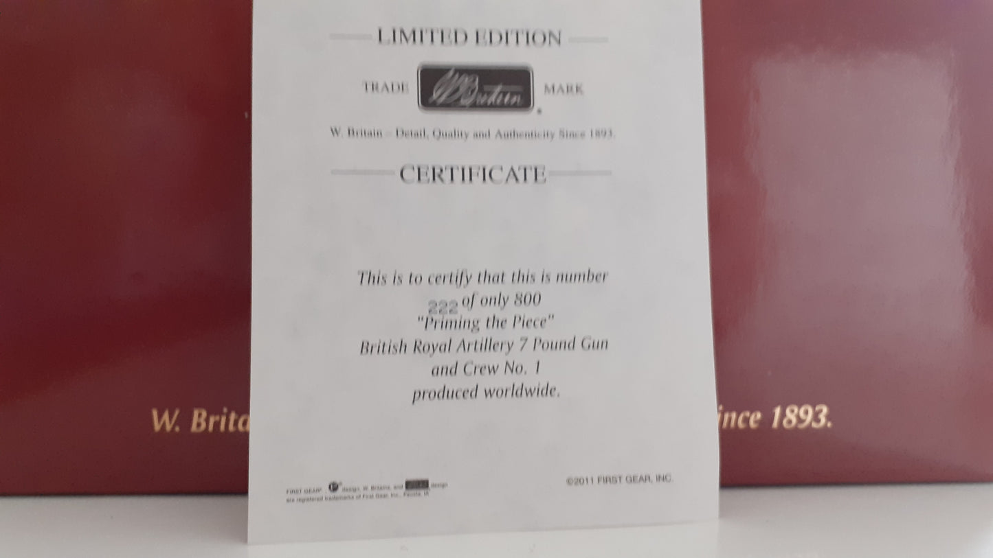 Britains 20086 Zulu war 24th foot 1:32 2011 7lb Gun Artillery Only 800 Made wb93