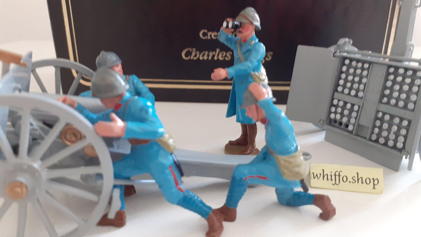 Britains 8937 ww1 french artillery 75mm gun crew caisson 1997 1:32 metal S146