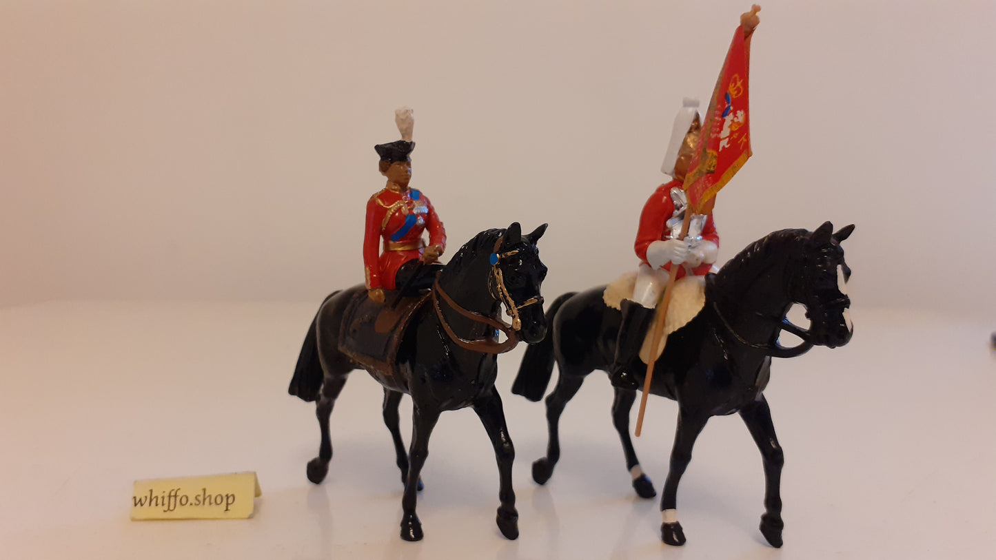 Britains 7232 7246 ceremonial lifeguard standard bearer queen  1:32 1980 s7b8