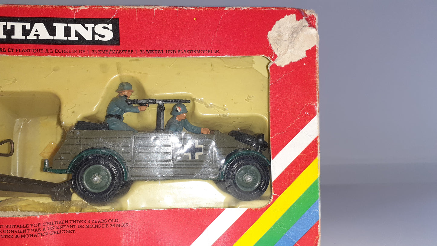 Britains 9788 1980 Deetail German Ww2 Kubelwagen And Gun 1:32  boxed S550
