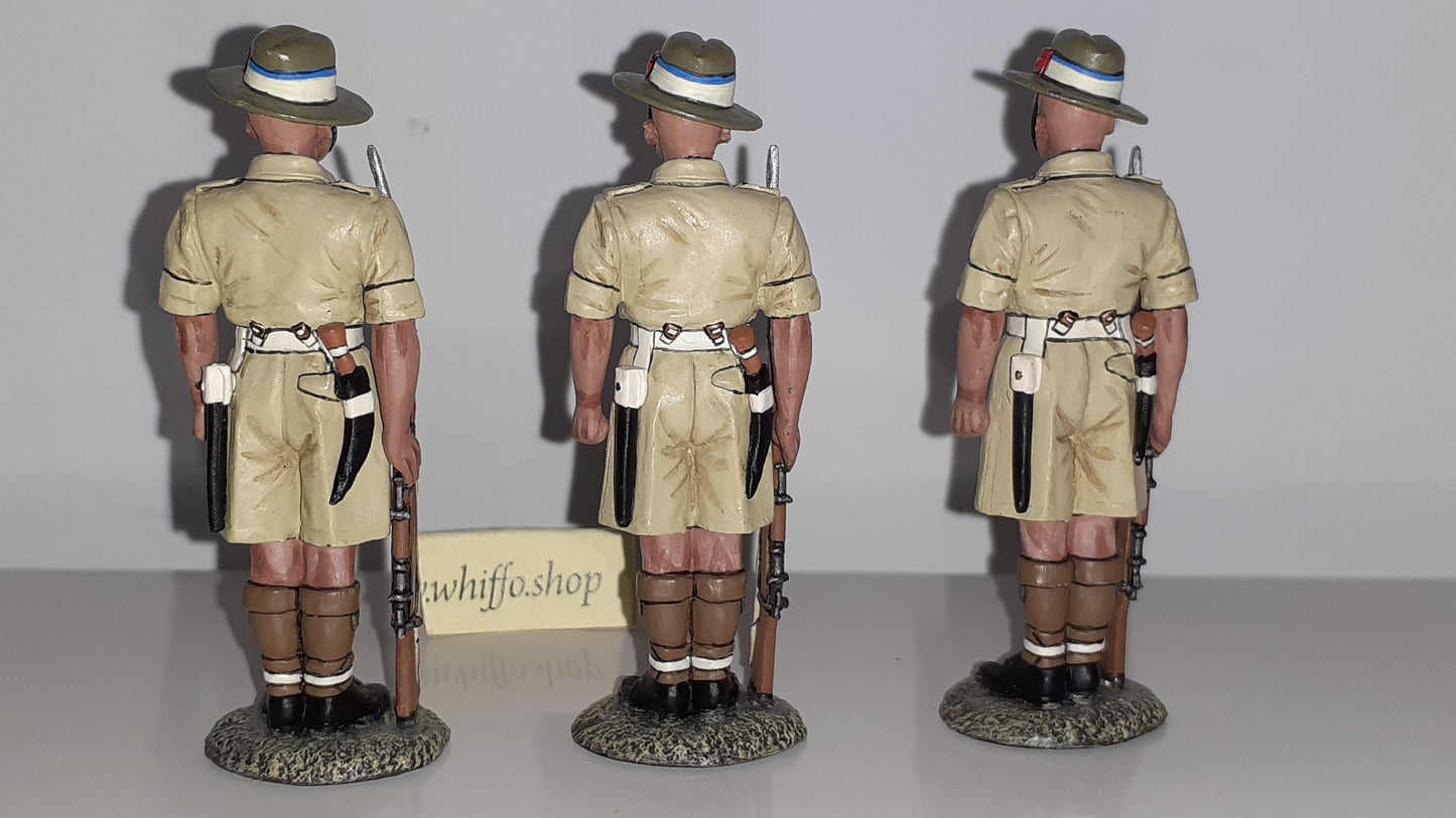 King and country Ww2 Gurkha 8th Army 3 Figures No box 1:30 2009 Ea035 Wdb