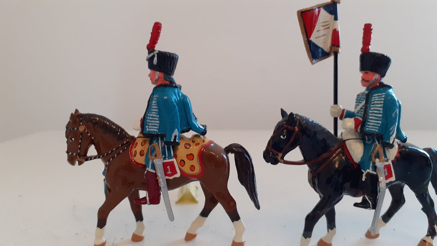 trophy miniatures 1991 Napoleonic War french 1st hussars Cavalry h1 1:32 s8b67