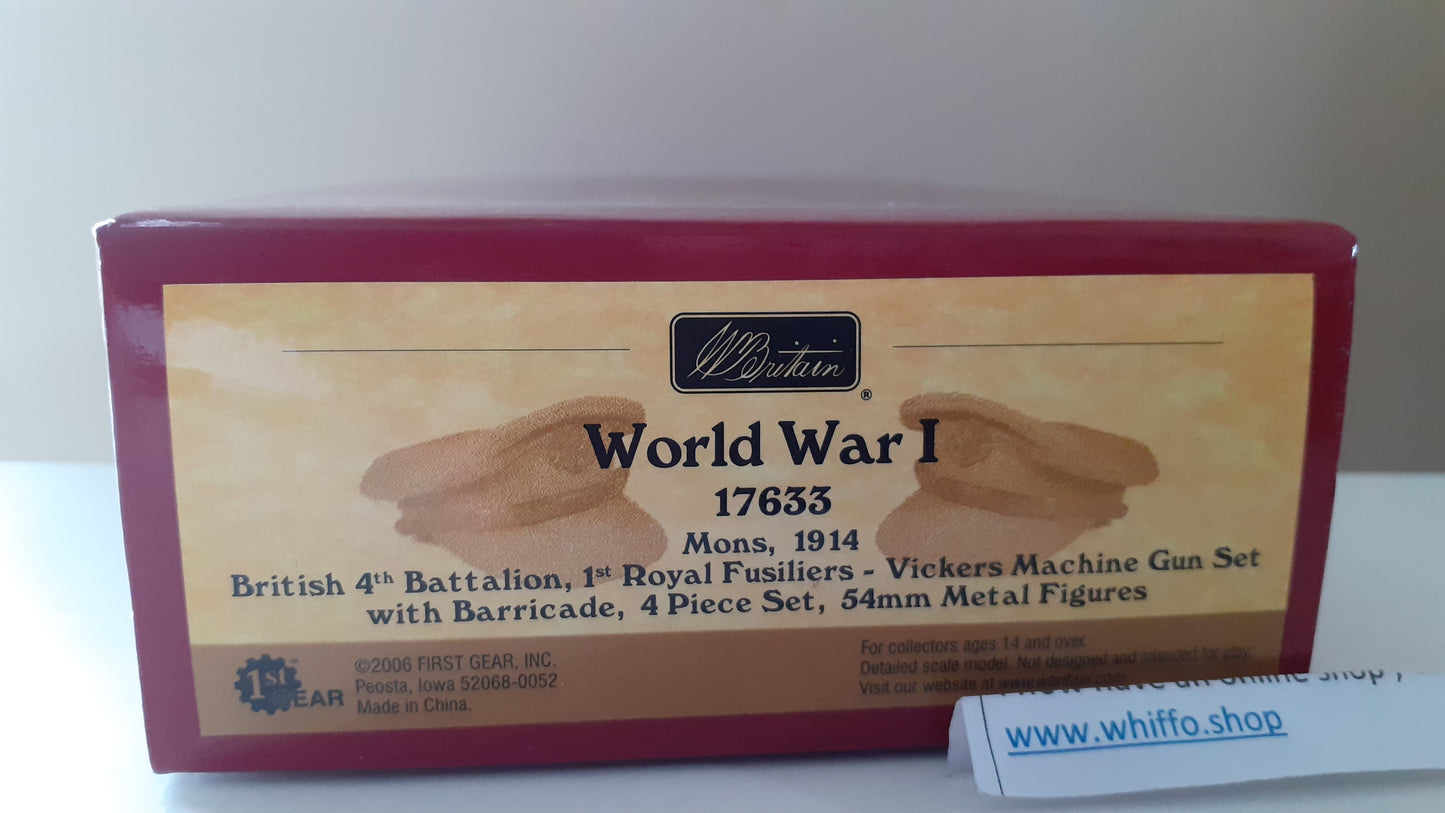 Britains 17633 Ww1 Mons 1914 1st Royal Fusiliers Vickers 1:32   boxed wdb 2006