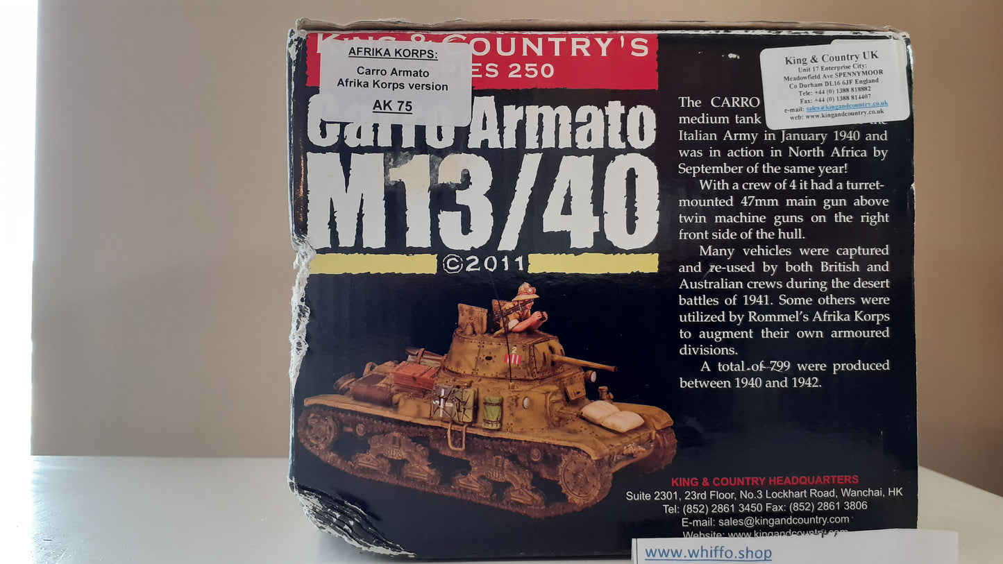 King and country Ak075 Ak75 Afrika Korps Carro Armato 1:30 Na237 Wdb