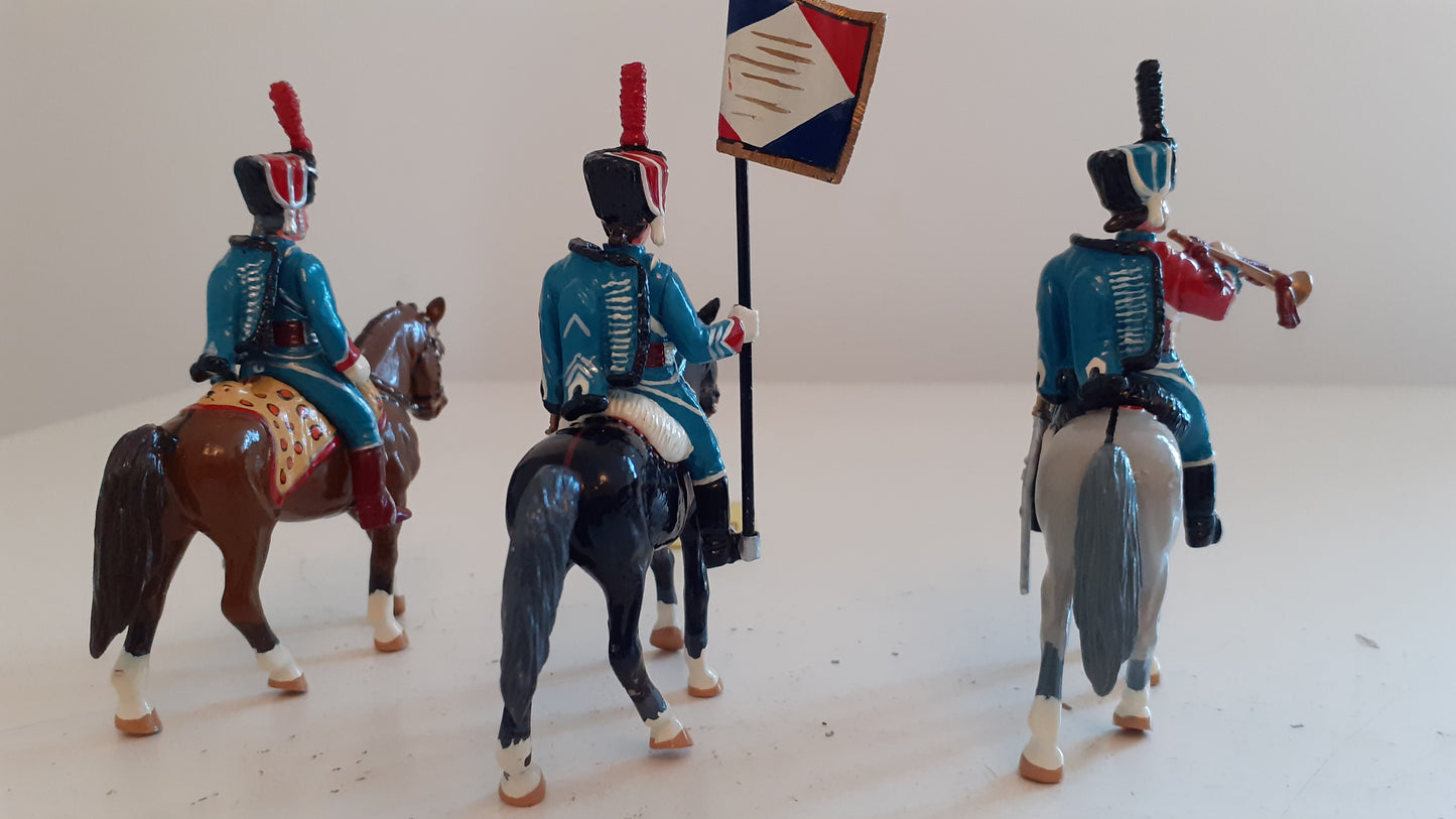trophy miniatures 1991 Napoleonic War french 1st hussars Cavalry h1 1:32 s8b67