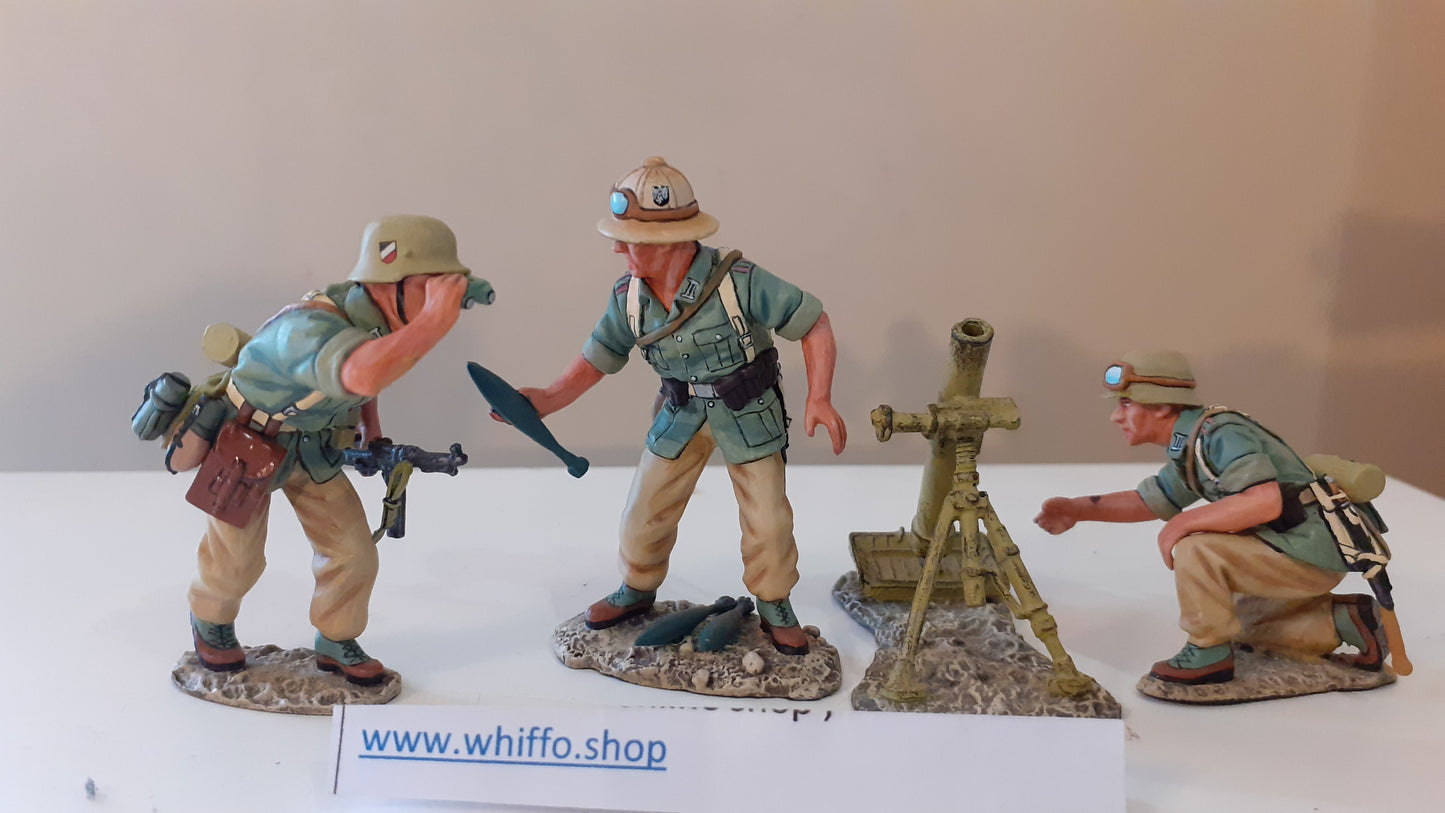 King and country ww2 german Afrika Korps Mortar boxed 1:30 Ak22 Ak022 wdb