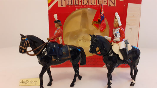 Britains 7232 7246 ceremonial lifeguard standard bearer queen  1:32 1980 s7b8