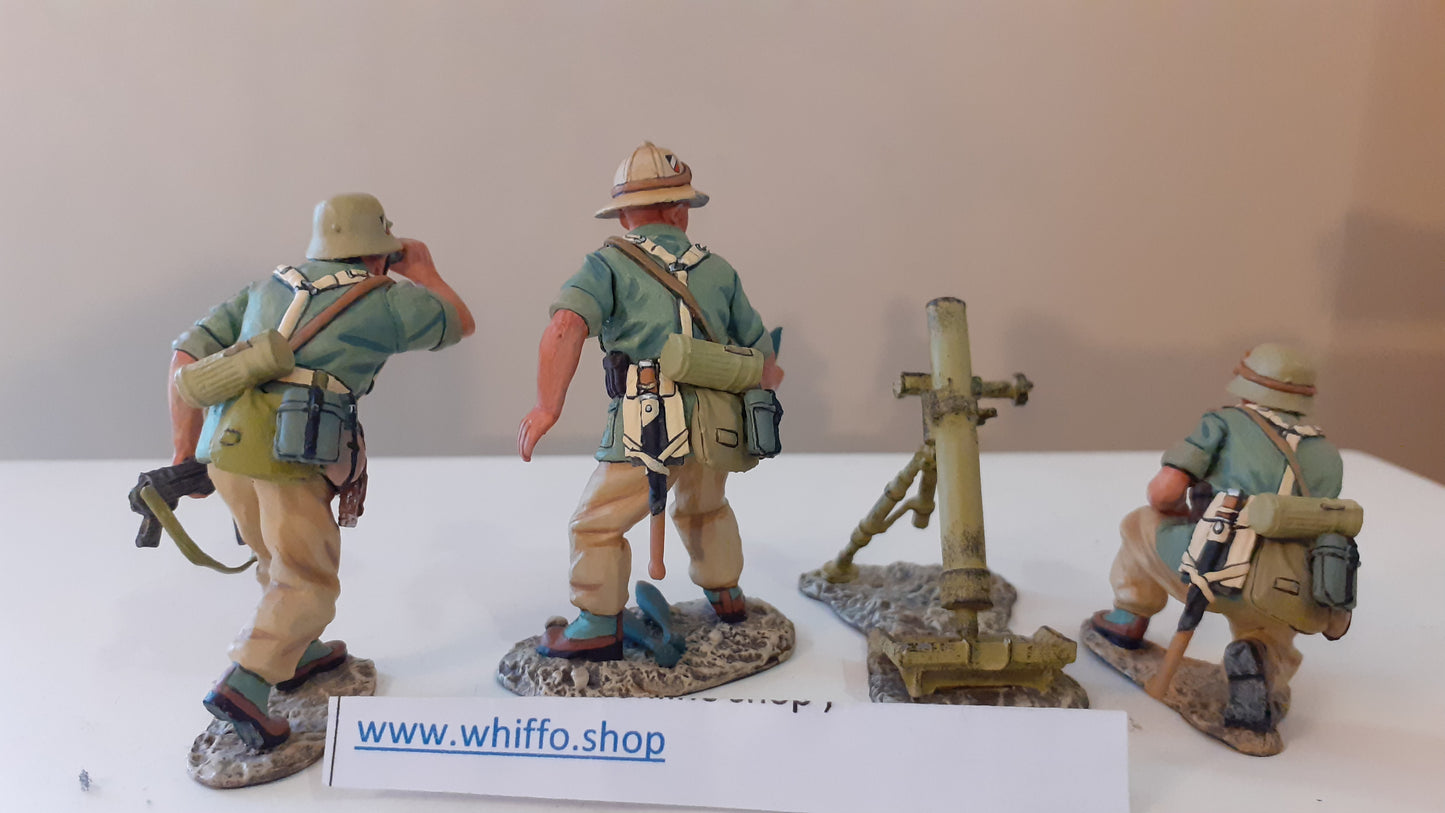 King and country ww2 german Afrika Korps Mortar boxed 1:30 Ak22 Ak022 wdb