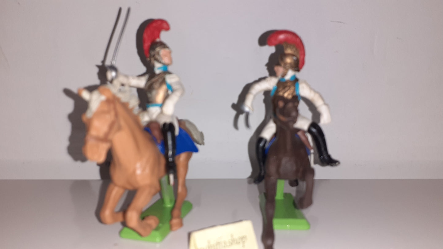 Britains deetail Waterloo French Carabinier Cavalry 1970s Made England  1:32 B2