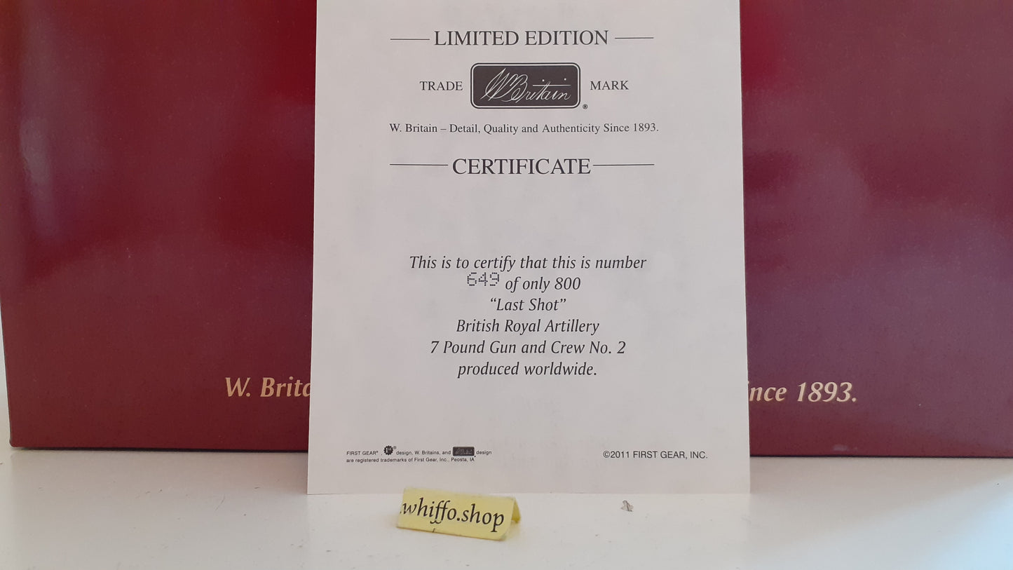 Britains 20089 2011 Zulu War Last Shot Royal Artillery only 800 made boxed 1:32 Wb87