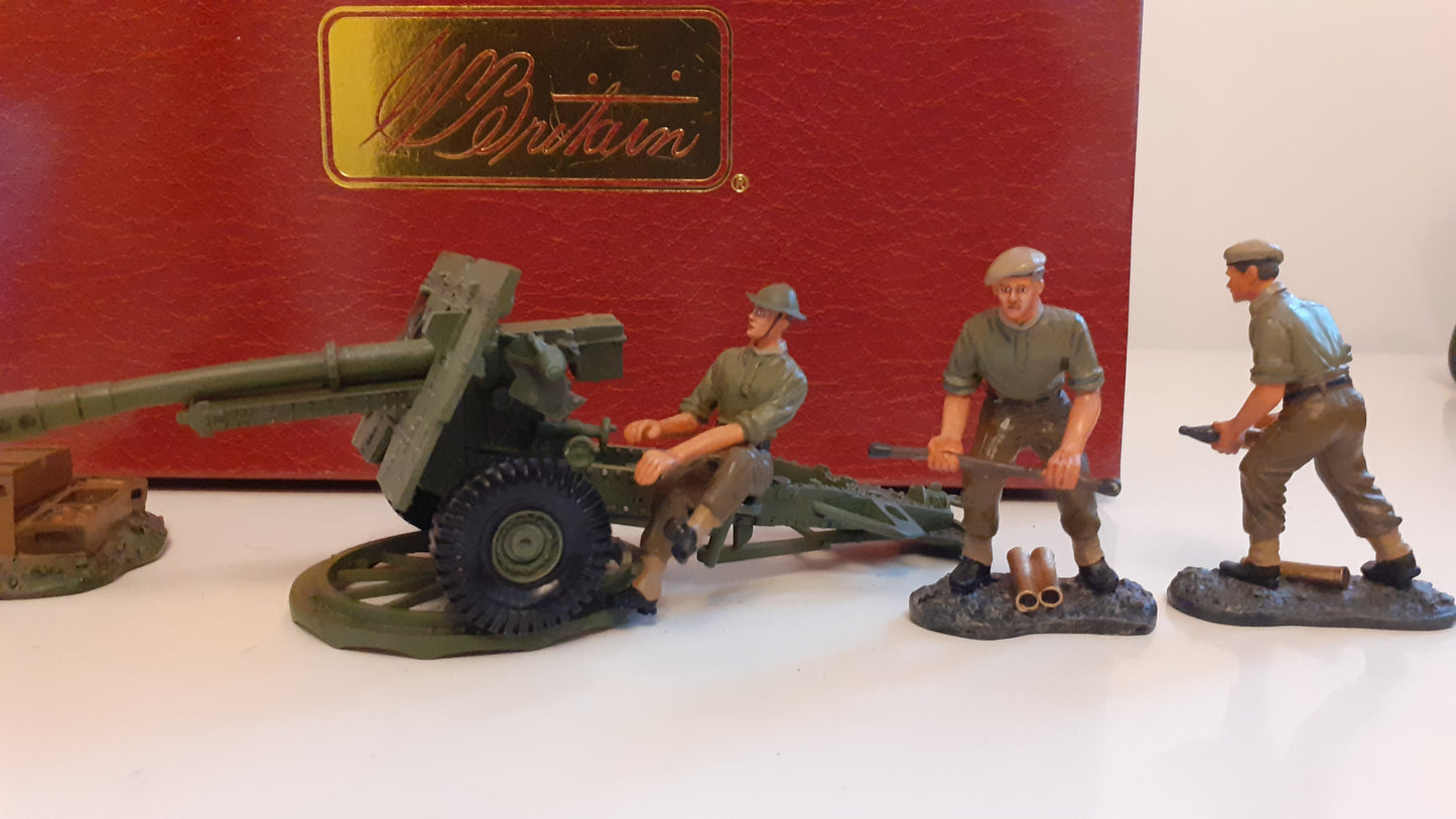 Britains 17587 Ww2 British 25lb Artillery Howitzer Crew  boxed 2005 Wdb70