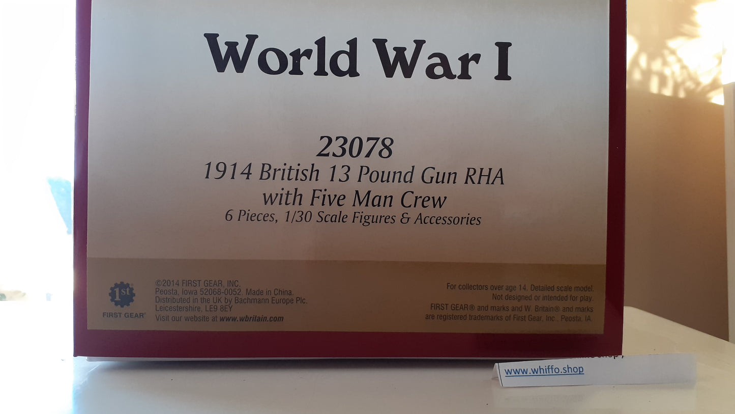 Britains 23078 2005  ww1 British 13pd Field Gun Artillery boxed 1:32 S4