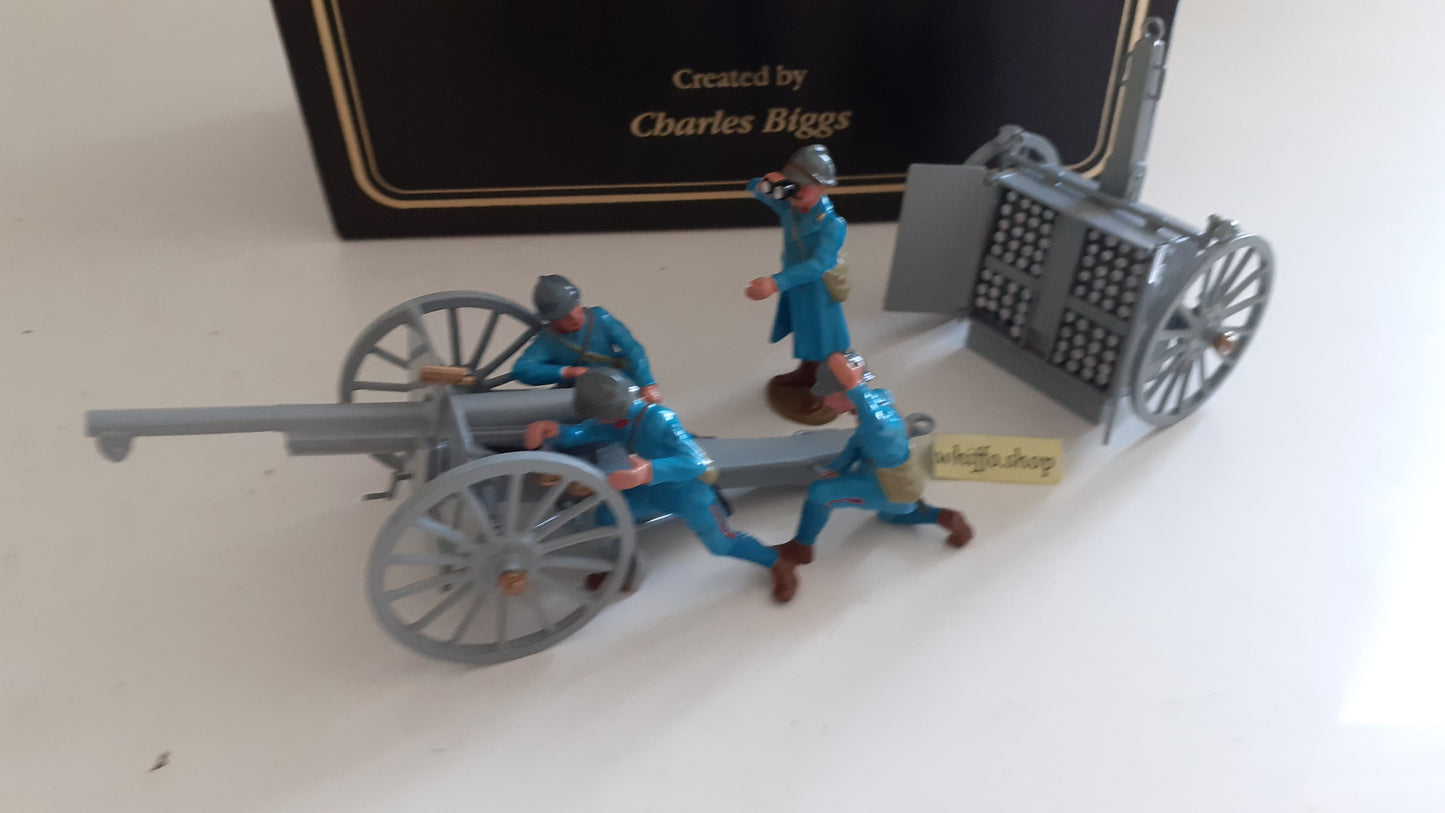 Britains 8937 ww1 french artillery 75mm gun crew caisson 1997 1:32 metal S146