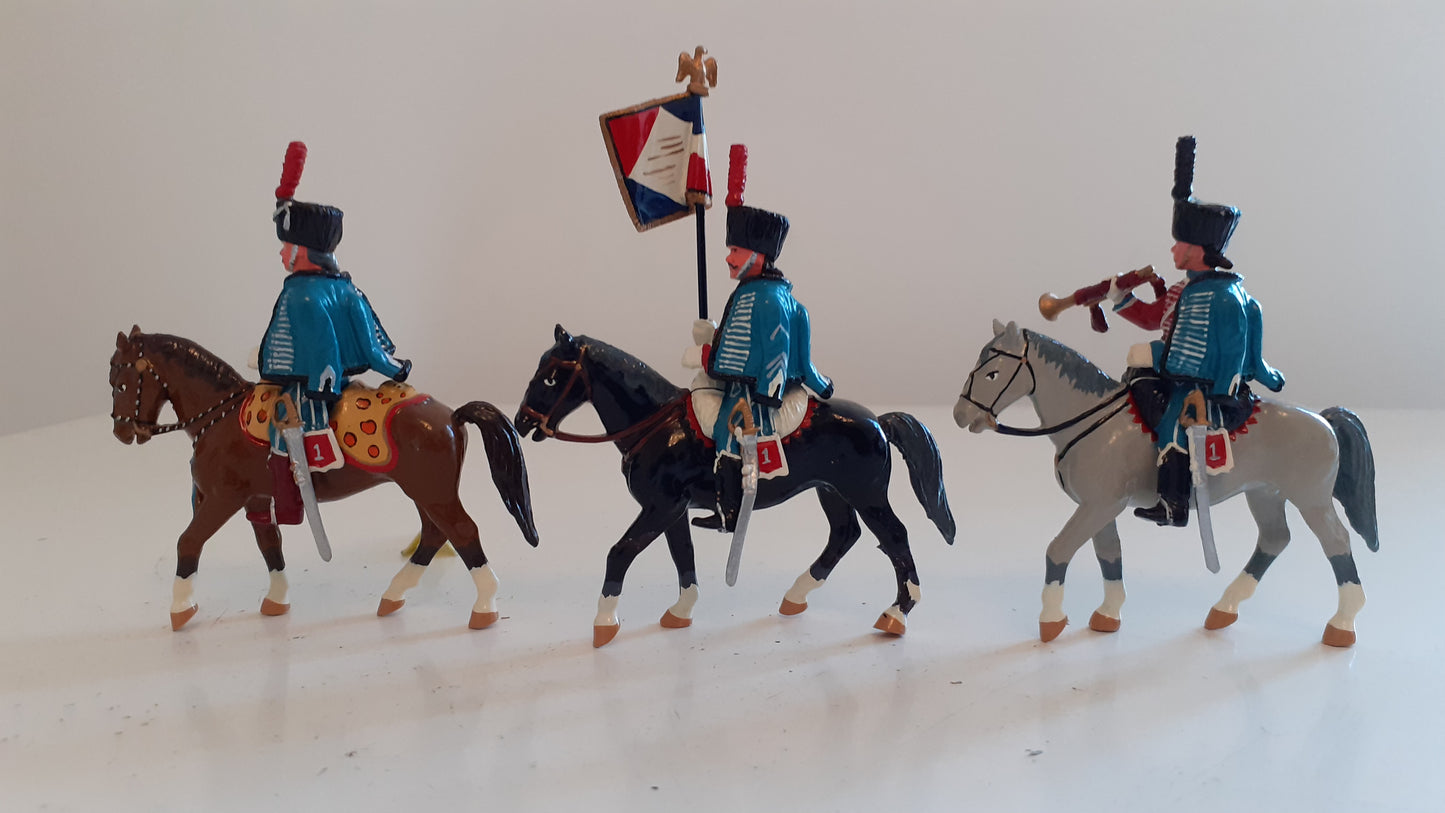 trophy miniatures 1991 Napoleonic War french 1st hussars Cavalry h1 1:32 s8b67