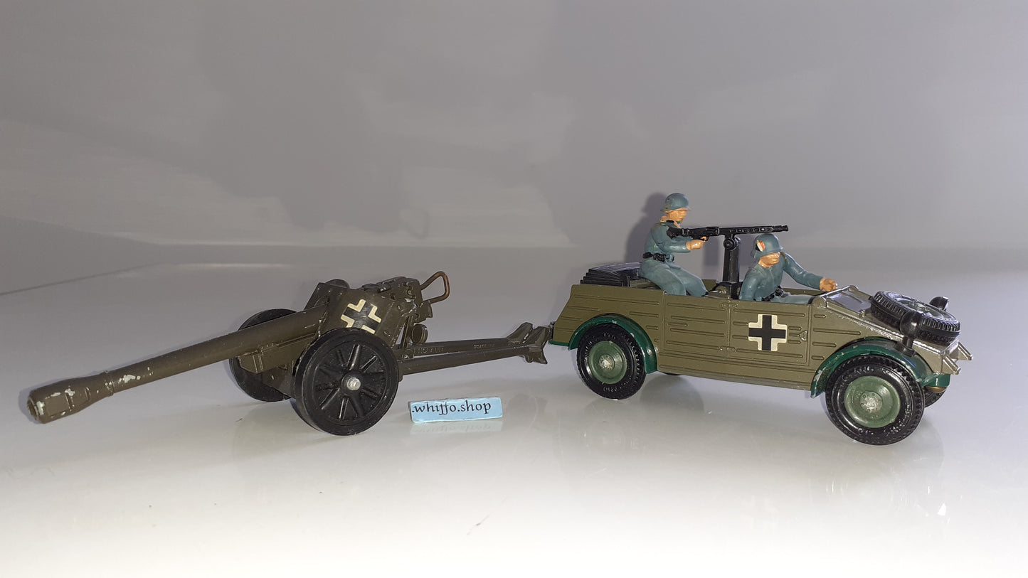 Britains 9788 1980 Deetail German Ww2 Kubelwagen And Gun 1:32  boxed S550