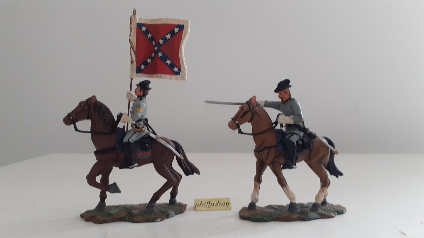 Britains 17372 acw confederate cavalry color bearer 2002 made 1:32 metal S546