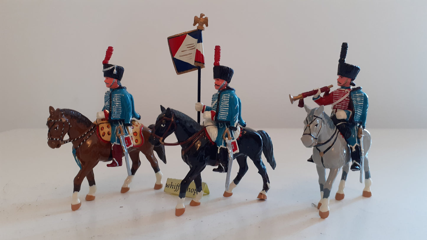 trophy miniatures 1991 Napoleonic War french 1st hussars Cavalry h1 1:32 s8b67