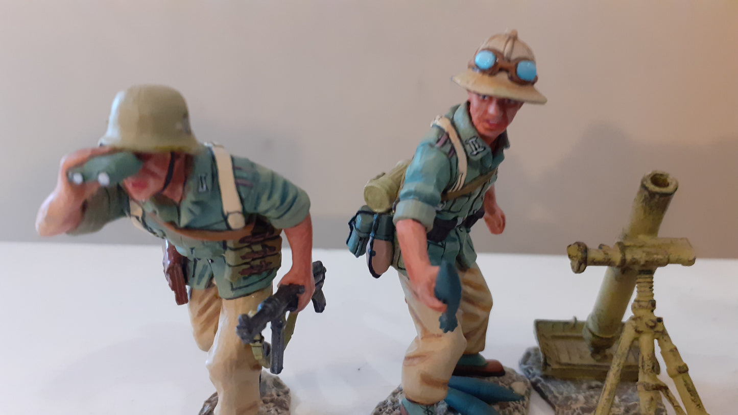 King and country ww2 german Afrika Korps Mortar boxed 1:30 Ak22 Ak022 wdb