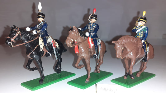 Britains 00318 Hamleys Hussars 14th 15th 20th 21st 3 Figs metal No Box 2000 S7