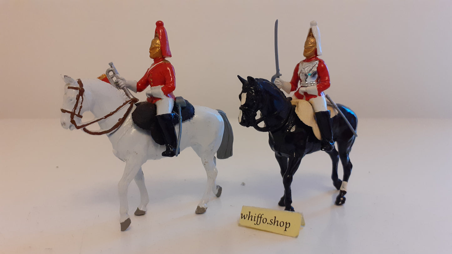 Britains 7230 7247 ceremonial lifeguard  and trumpeter  1:32 1980 boxed s7b8