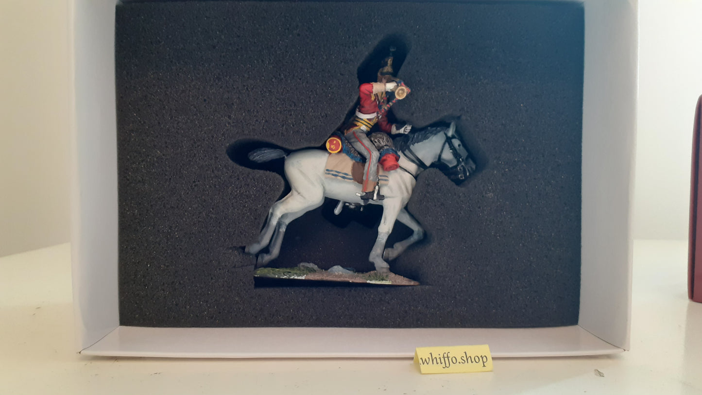 Britains 36057 Napoleonic Waterloo 1st Royal Dragoons bugler Charging boxed S8