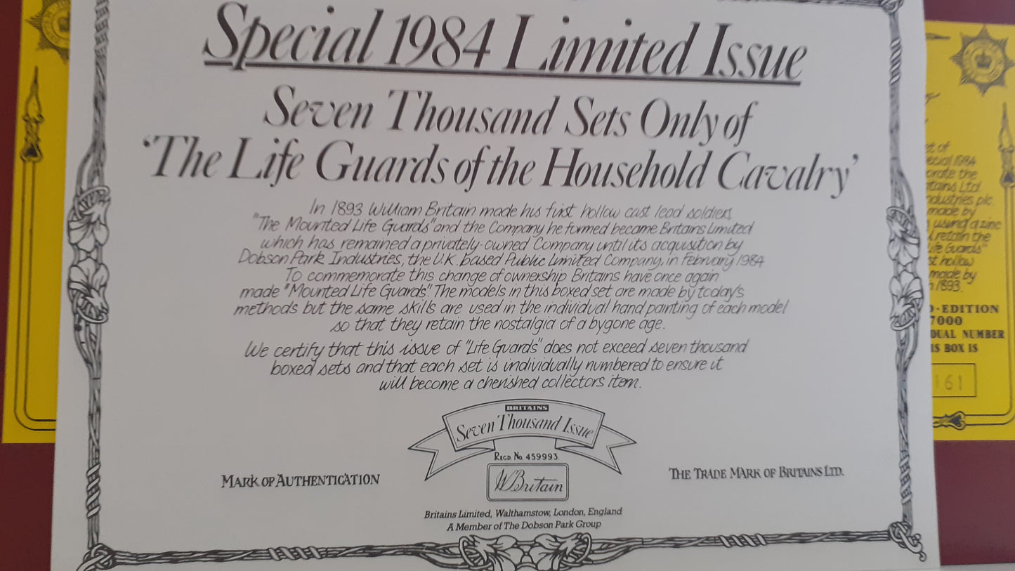Britains 5184 limited edition 1984 lifeguards only 5000 made 1:32  wb134