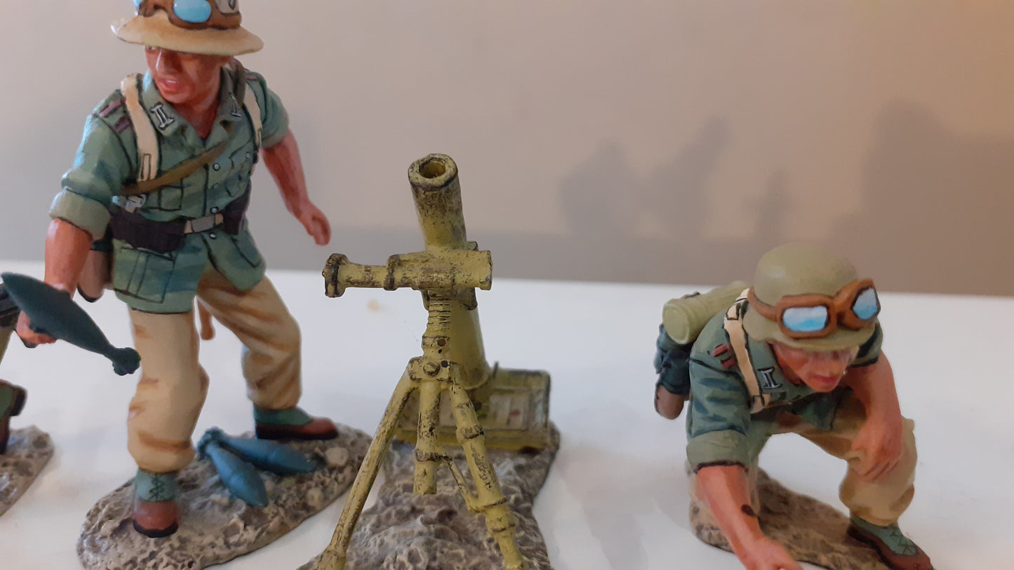 King and country ww2 german Afrika Korps Mortar boxed 1:30 Ak22 Ak022 wdb