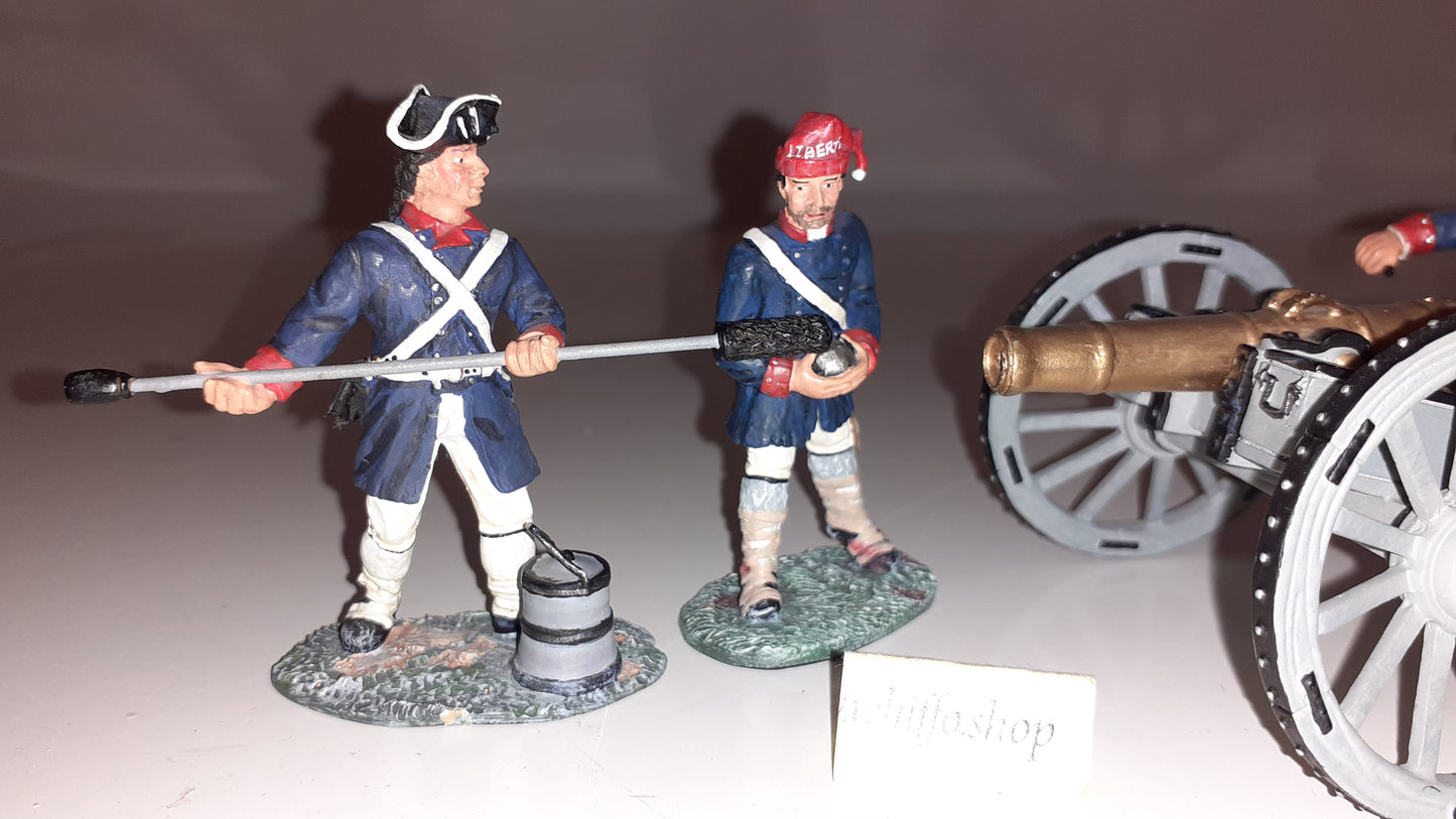 Britains 17285 2001 awi American 6lb gun and crew 1 missing figure boxed S4