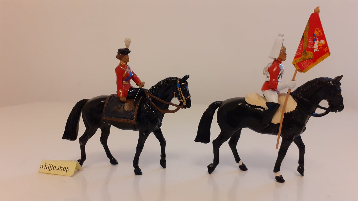 Britains 7232 7246 ceremonial lifeguard standard bearer queen  1:32 1980 s7b8