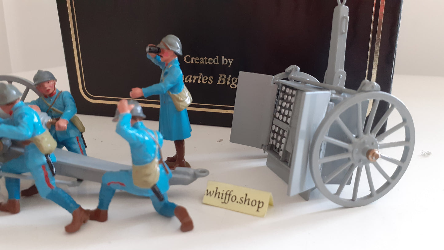 Britains 8937 ww1 french artillery 75mm gun crew caisson 1997 1:32 metal S146