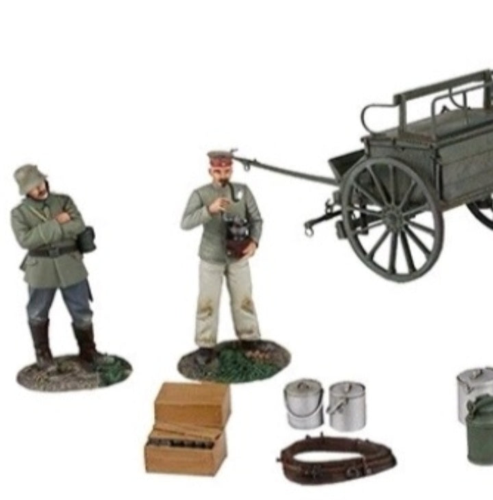Britains 23101 ww1 german Field kitchen limber 3 figures accessories wdb74