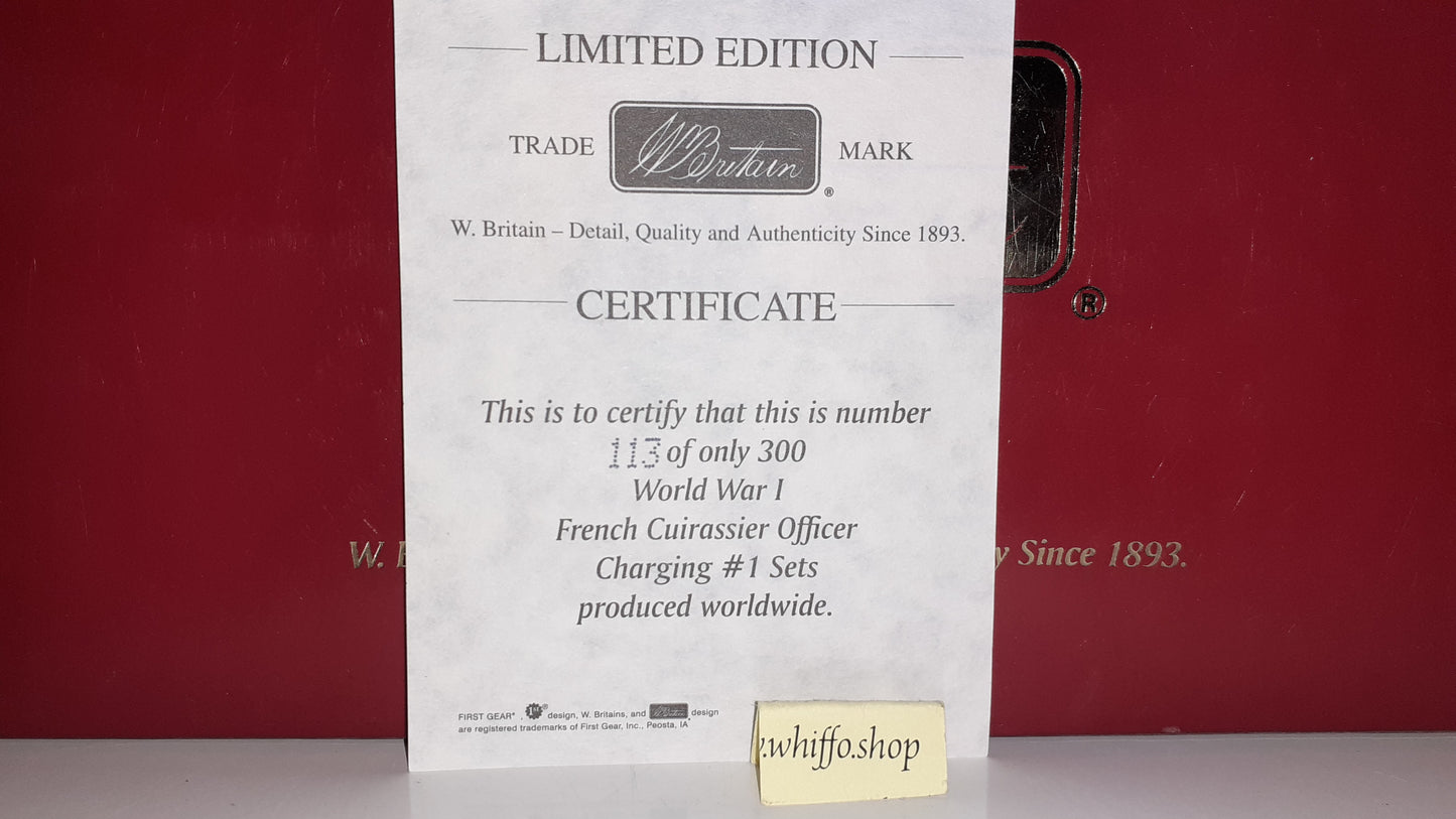 Britains ww1 23005 2009 French Cuirassier Officer Cavalry 1914  metal boxd S7