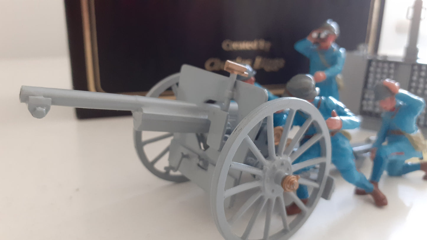 Britains 8937 ww1 french artillery 75mm gun crew caisson 1997 1:32 metal S146