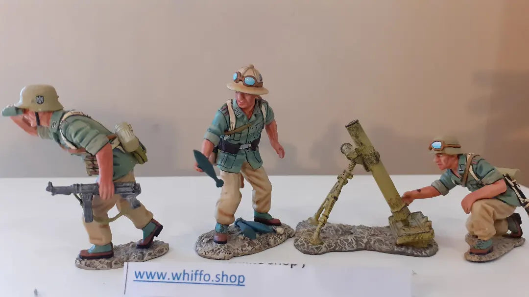 King and country ww2 german Afrika Korps Mortar boxed 1:30 Ak22 Ak022 wdb