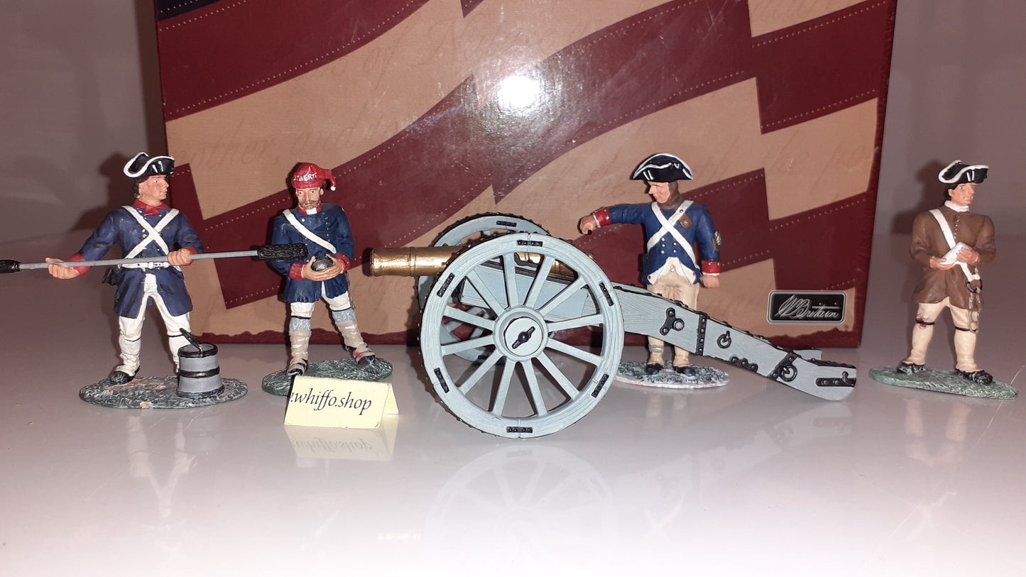 Britains 17285 2001 awi American 6lb gun and crew 1 missing figure boxed S4