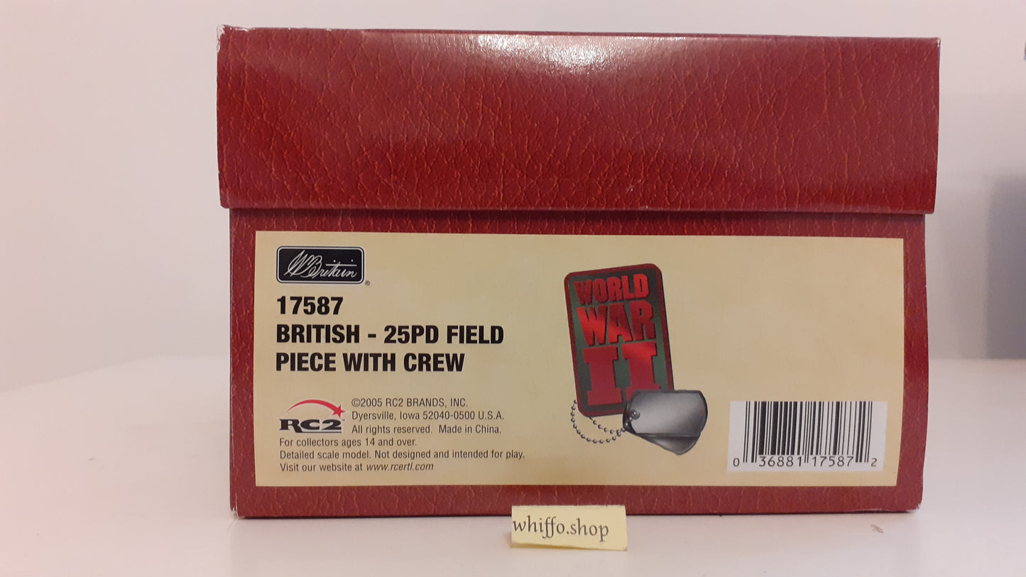 Britains 17587 Ww2 British 25lb Artillery Howitzer Crew  boxed 2005 Wdb70