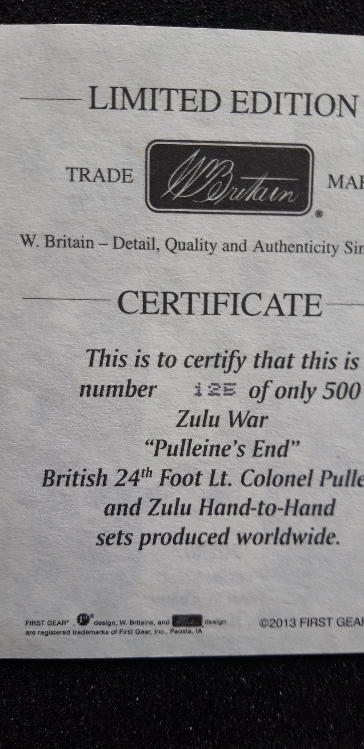 Britains 20130 Zulu wars 24th foot 1:32 metal pulleines end boxed wdb