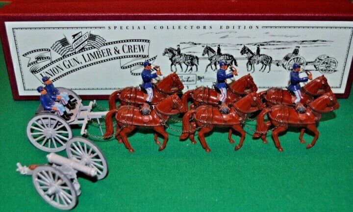 BRITAINS 8869 acw union artillery gun and limber Gettysburg 1995 1:32