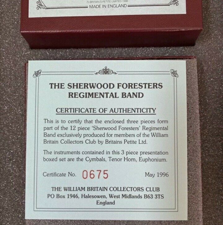 Britains limited edition Sherwood foresters band 1993  1:32