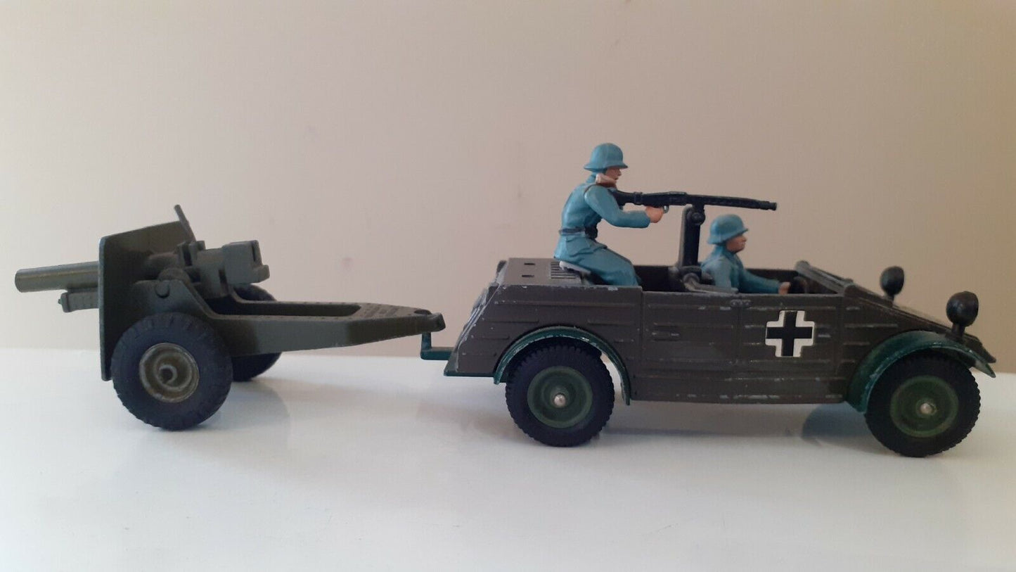 Britains deetail ww2 German afrika korps kubelwagen and gun 1970s 1:32  b1