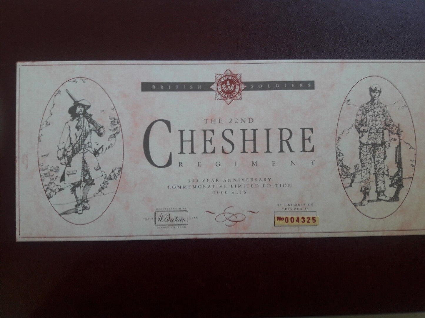 Britains limited edition  cheshire regiment 1989 1:32 5189 300th anniversary