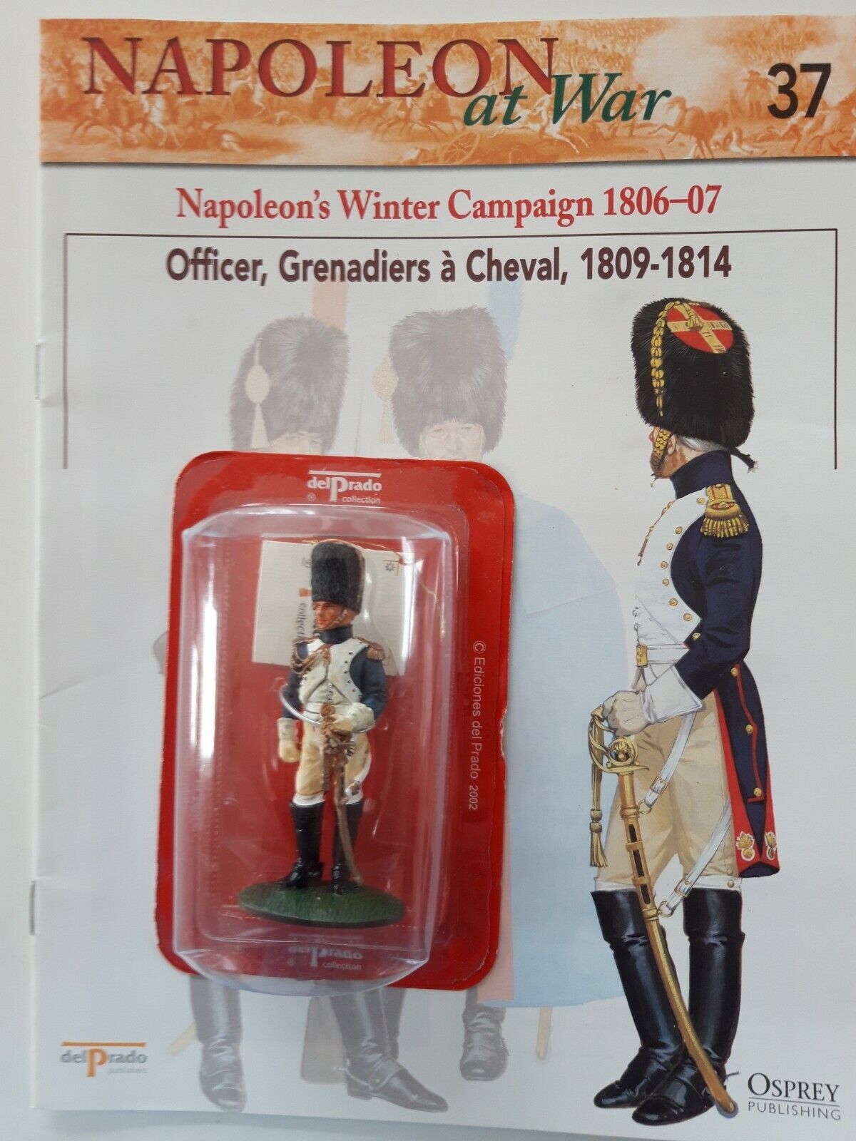 Del prado napoleon at war 37 waterloo 1:30 French grenadiers cheval mib book