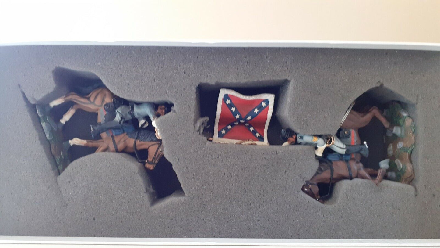 Britains 17372 acw confederate cavalry guidon  boxed 1:32