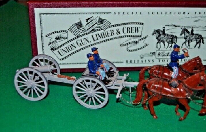 BRITAINS 8869 acw union artillery gun and limber Gettysburg 1995 1:32