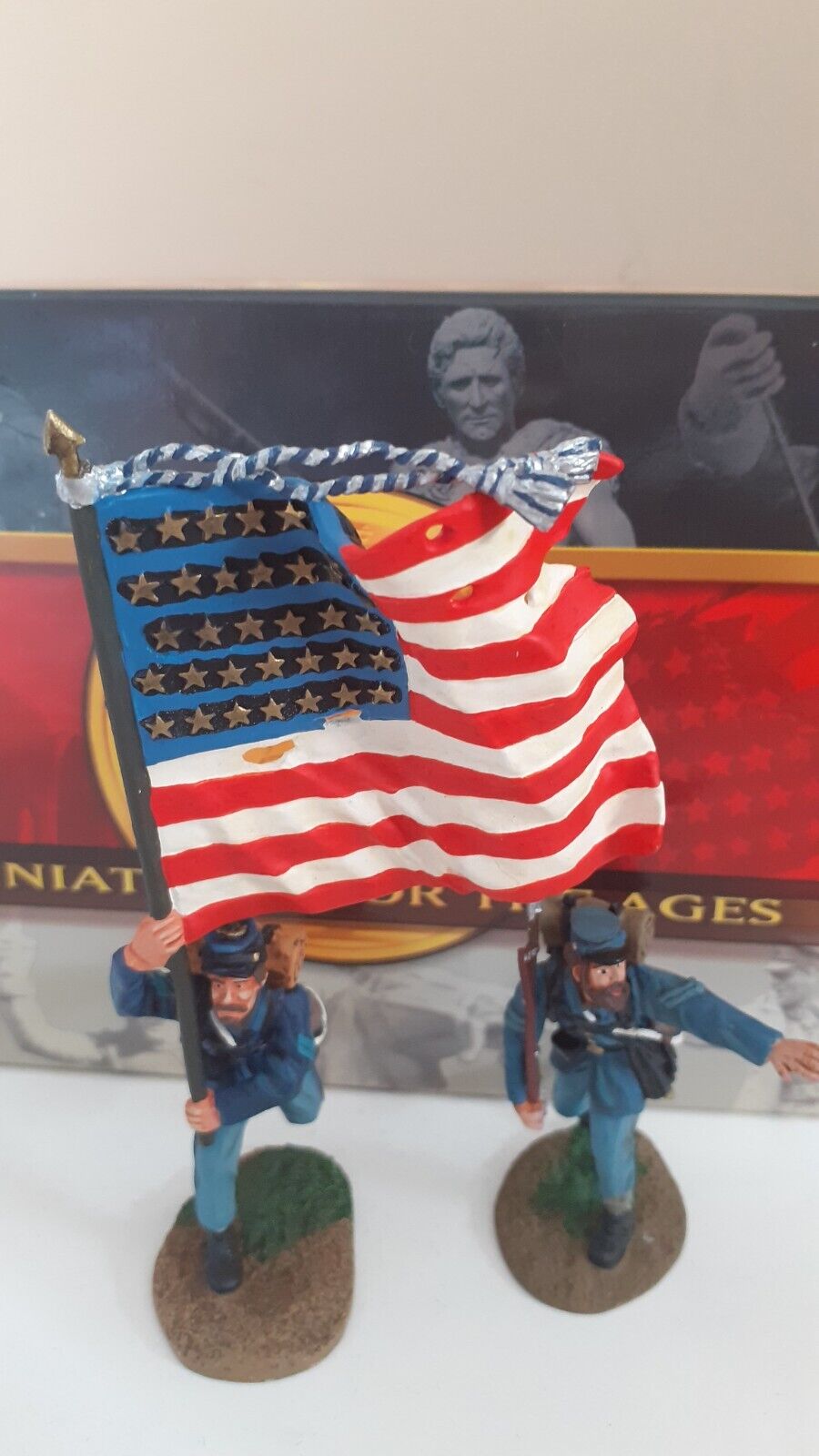 conte acw union 57109 flag bearer boxed 1:32 metal