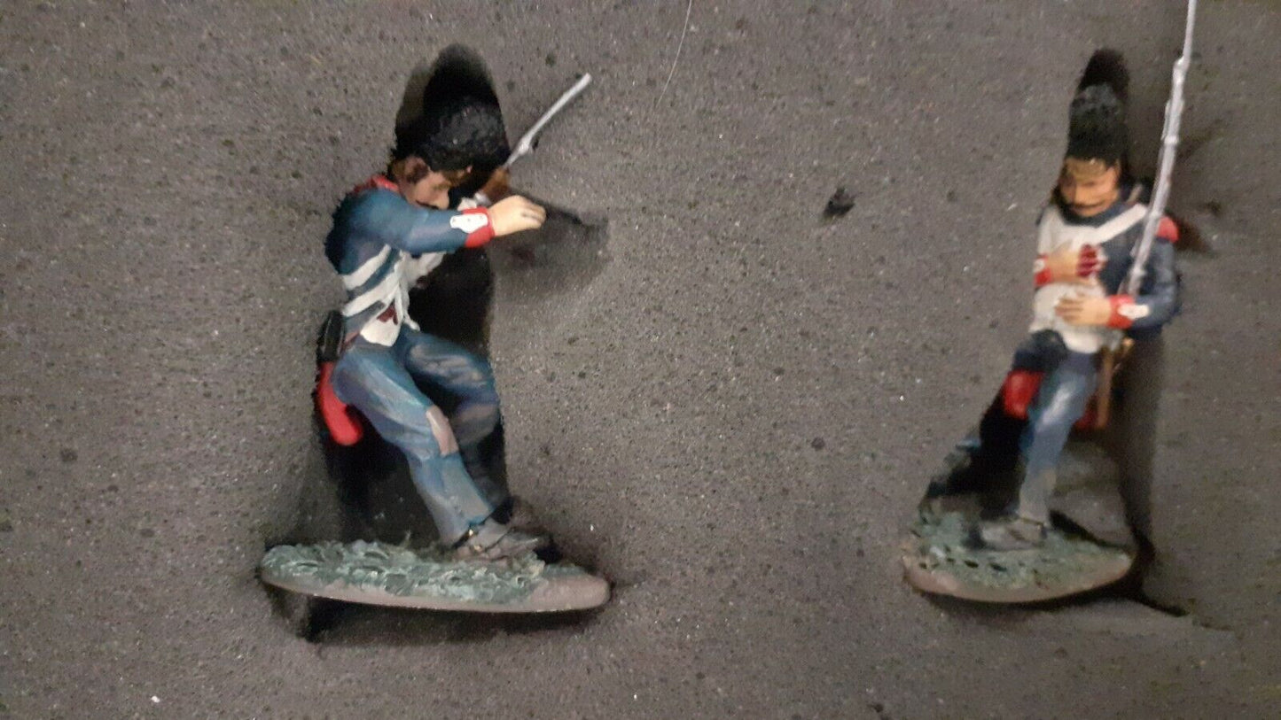 Britains 17298 napoleonic Waterloo hougoumont french guards wounded metal boxed