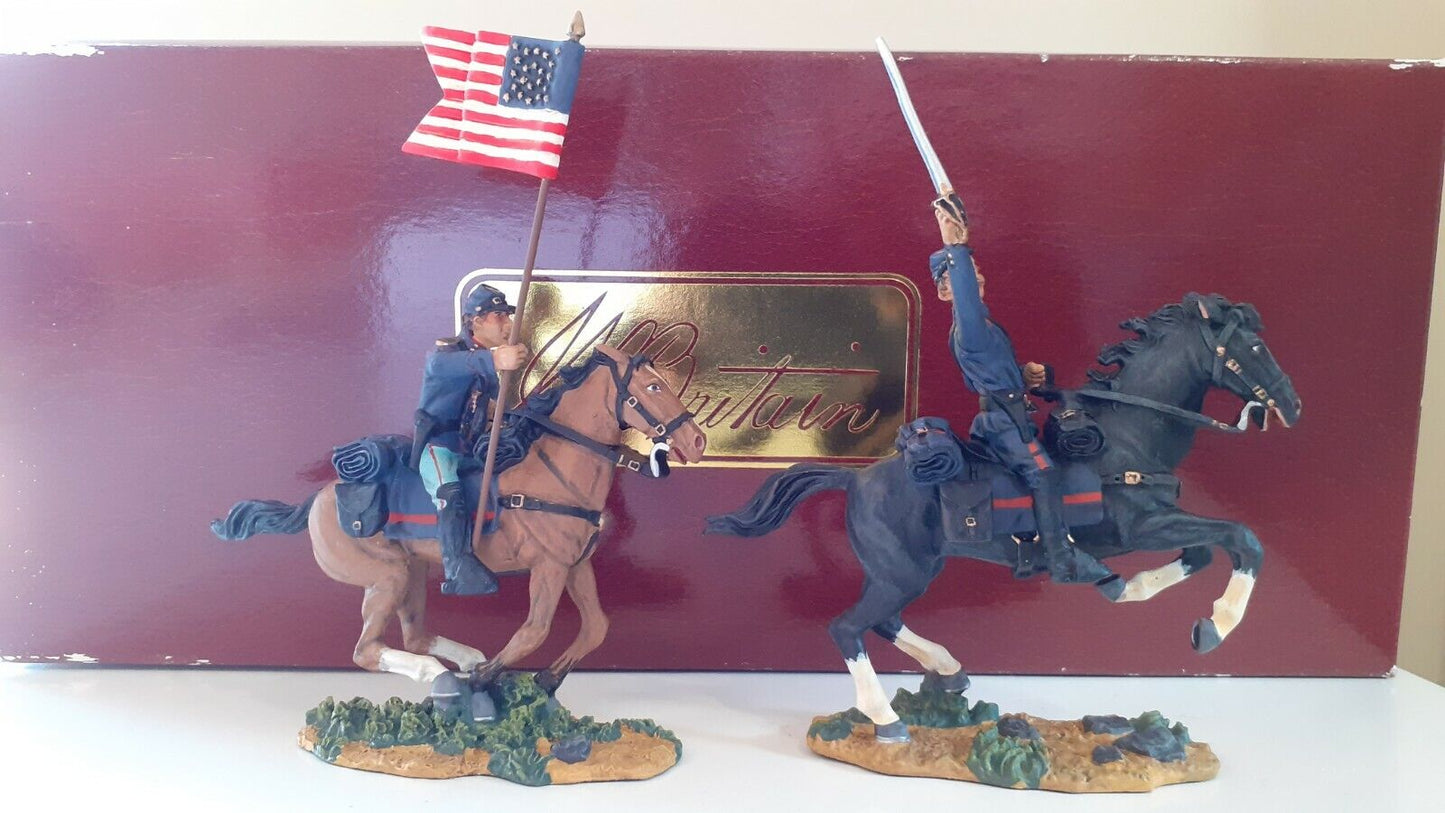 Britains 17481 acw union cavalry flag bearer etc metal boxed 1:32 only made 2004