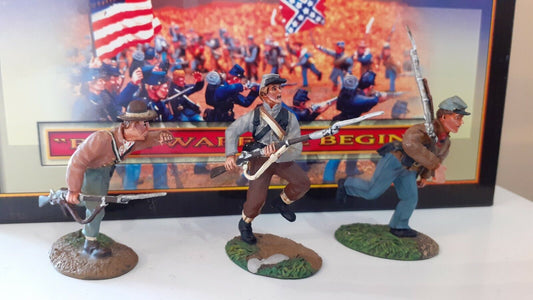 conte 57101  confederate charging acw metal boxed infantry 1:32