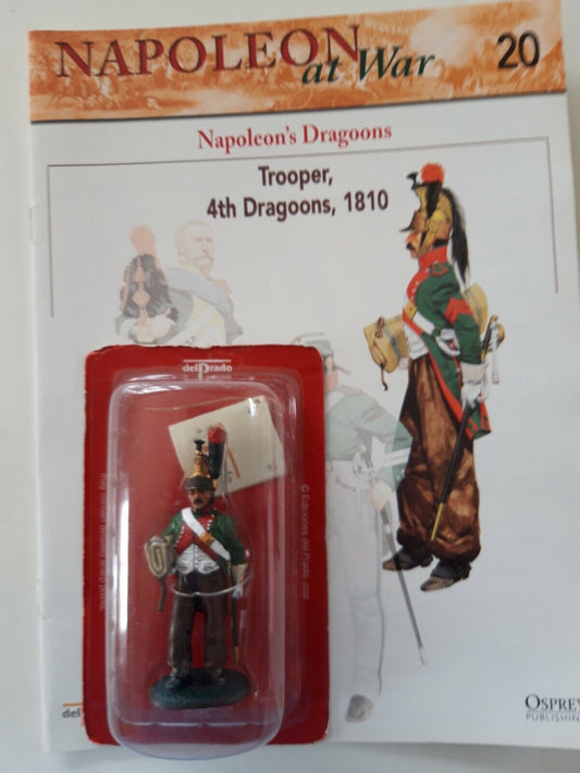 Del prado napoleon at war 20 waterloo 1:30 French dragoons mib book