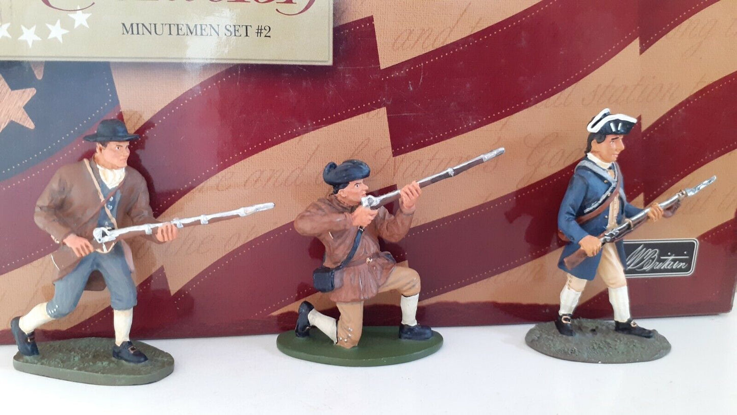 Britains 17447 Britains awi minutemen set 2 1:32 metal boxed